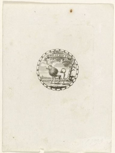 Emblem with a Keeshond, ca. 1787