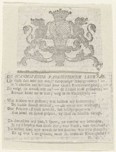 Satirical verse on the patriotic preacher A. Marcel, 1787
