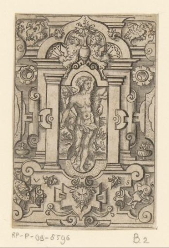 Adam in a scrollwork frame