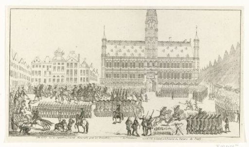 General d'Alton escorted by volunteers in Brussels, 1787