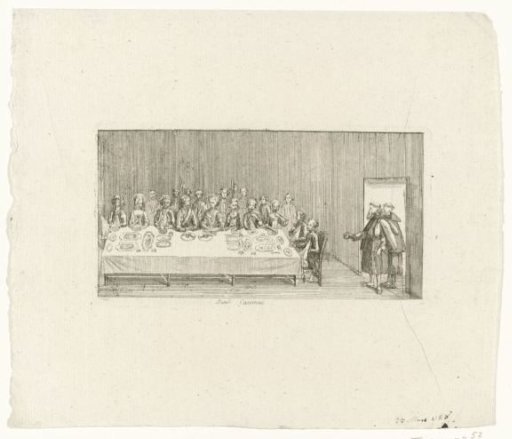 Monks begging at a banquet