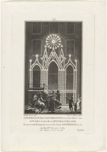 Illumination for the house of Mr. P.C. Hasselaer in Amsterdam, 1788