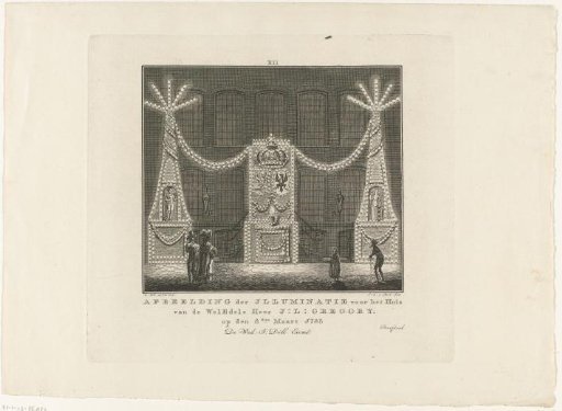 Illumination for the house of J.L. Gregory in Amsterdam, 1788