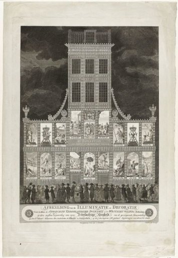 Illumination of the premises of the Oprechte Vaderlandsche Sociëteit on the Westnieuwland in Rotterdam, 1788