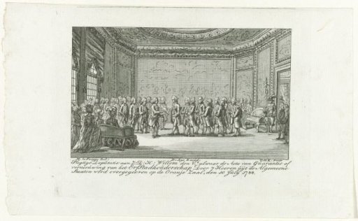 Presentation of the Act of Guarantee to Stadtholder William V, 1788