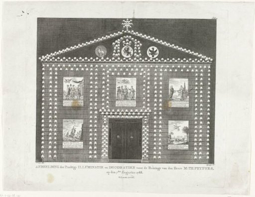 Illumination of the house of M.T. Peypers in Rotterdam, 1788
