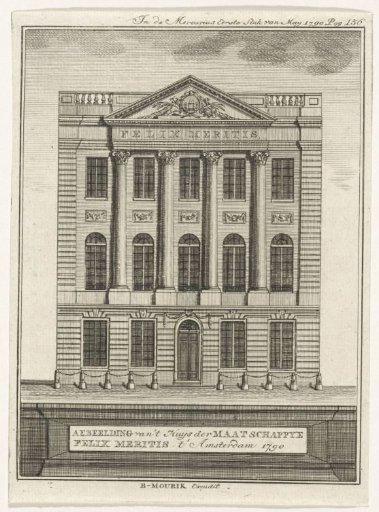 Facade of the Felix Meritis Building in Amsterdam