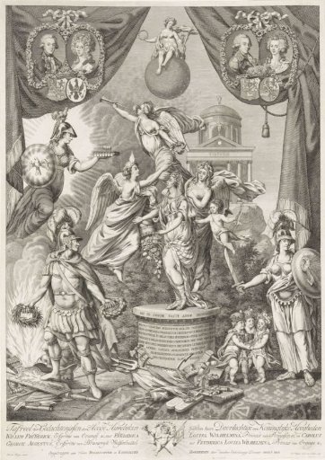 Emblematic Print Regarding the Marriages of the Son and Daughter of William V, 1790-1791