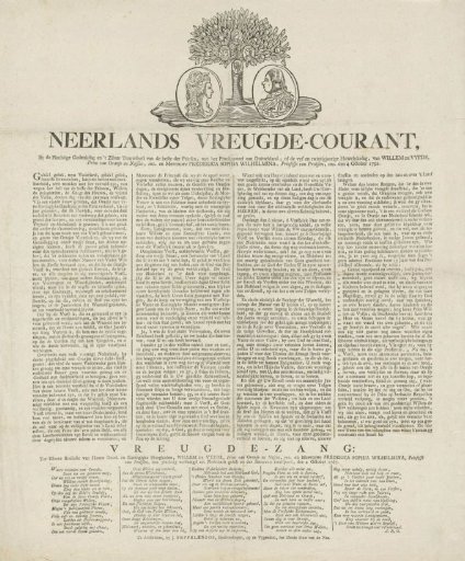 Joyous News on the Silver Wedding of the Prince and Princess of Orange, 1792