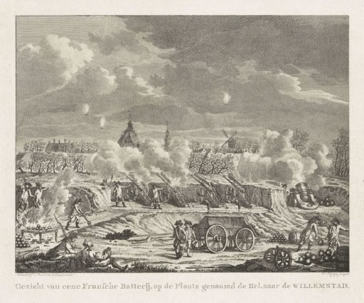 Bombardment of Willemstad by a French battery named the Hell, 1793
