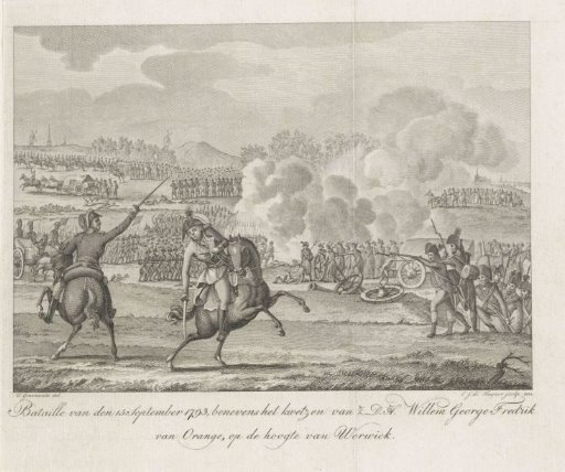 Prince William George Frederick wounded at Werwik, 1793