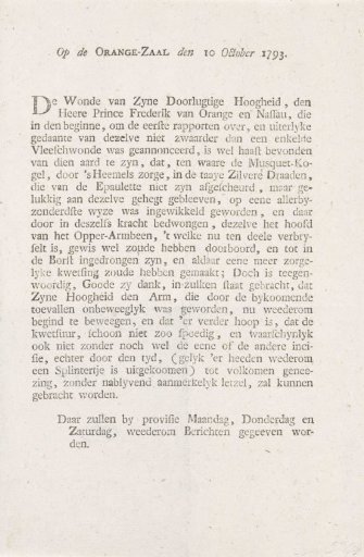 Bulletin from the Orange Hall. 10 October