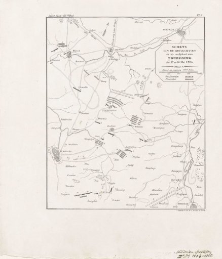 Map Showing the Positions at the Battle of Tourcoing, May 1794