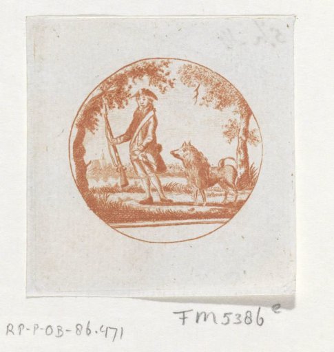 Militiaman with a Keeshond, ca. 1787-1795