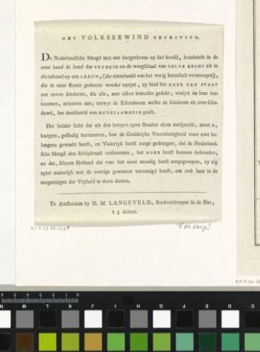 The People's Government Established, decoration on the Amstelveld, 1795 (explanation)