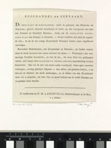 Commerce and Navigation, decoration on the Nieuwmarkt, 1795 (explanation)