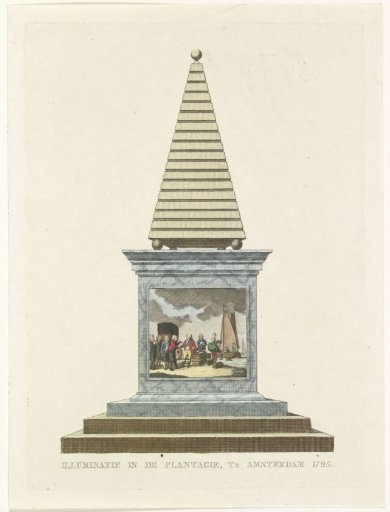 Flight of William V, decoration in the Plantage, 1795