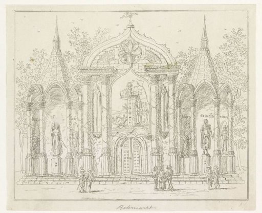 The Destruction of the Old Constitution, decoration on the Botermarkt, 1795