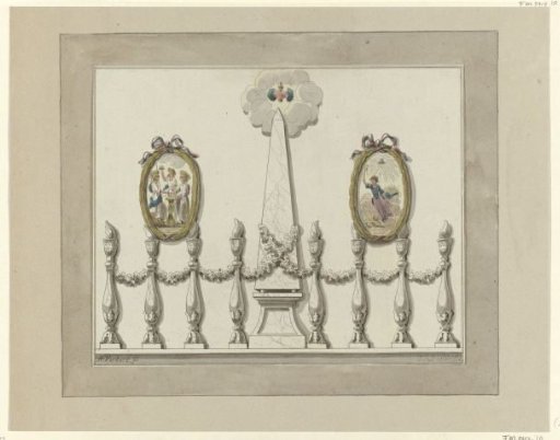 Approaching Unity and Indivisibility, of the Batavian Commonwealth and the Alliance, decoration on the Stadhuis on the Dam, 1795