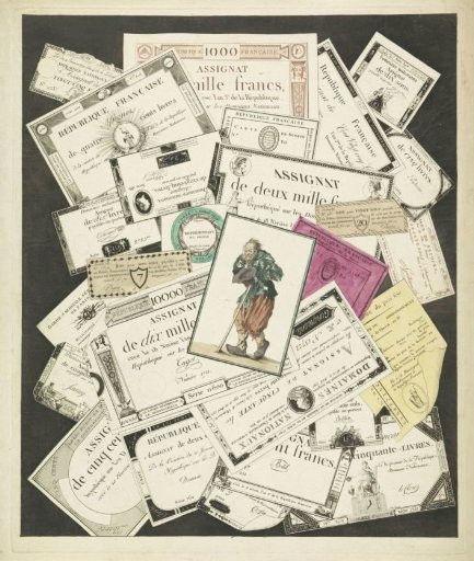 Peasant swindler with assignats, 1795