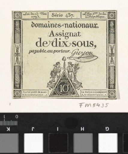 Assignat of ten sous, 1793