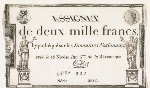 Assignat of 2000 francs, 1794-1795