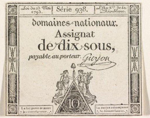 Assignat of 10 sous, 1793