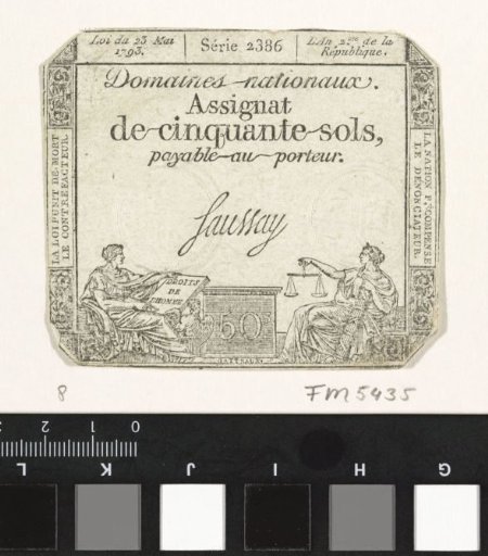 Assignat of 50 sols, 1793