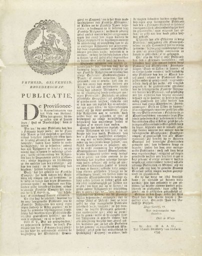 Publication in which the decree of 4 February 1795 regarding French assignats is annulled, 1795