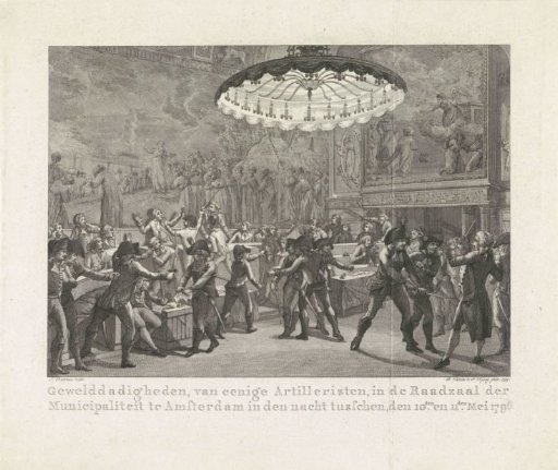 Attack of artillerymen on the members of the Amsterdam city council, 1796