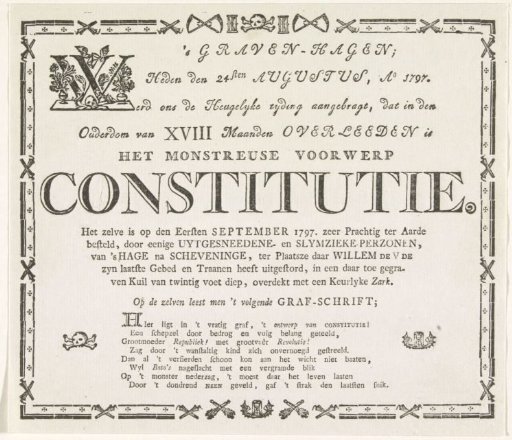 Funeral notice for the Constitution, 1797