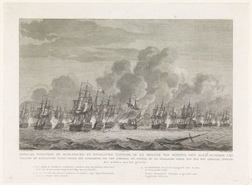 Naval battle at Kamperduin (middle), 1797