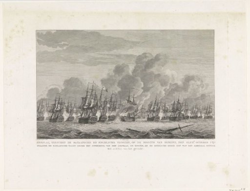 Naval battle at Kamperduin (middle), 1797