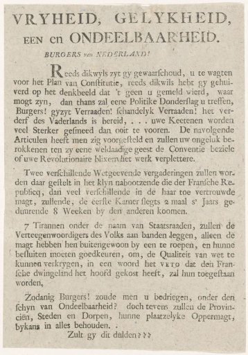 Warning Against the Constitution, 1798