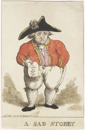 Satirical print on the Batavian lieutenant-admiral Samuel Story, 1799