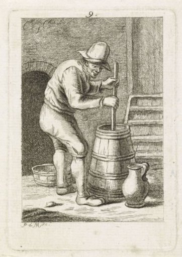 Man churning butter