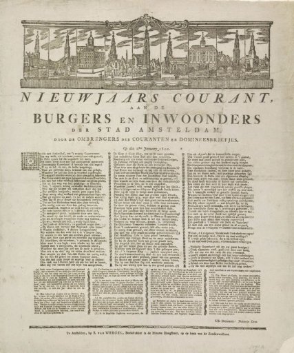 New Year's print of the Amsterdam newspaper carriers for the year 1801