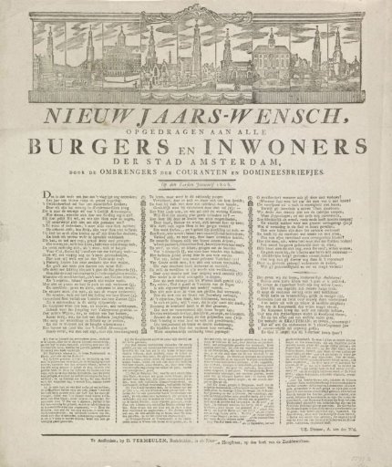 New Year's print of the Amsterdam newspaper carriers for the year 1808