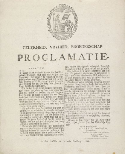 Proclamation of the suspension of the decision of 14 September 1801