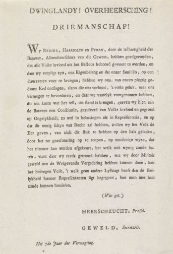 Satirical text on the proclamation of the suspension of the decision of 14 September 1801