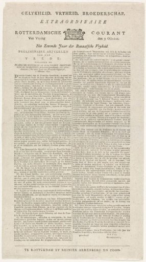 Extraordinary Rotterdam Newspaper of 9 October 1801