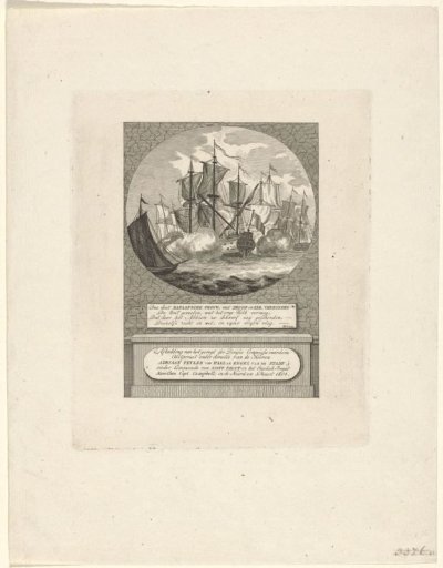 Battle between Dutch ships and an English ship, 1804