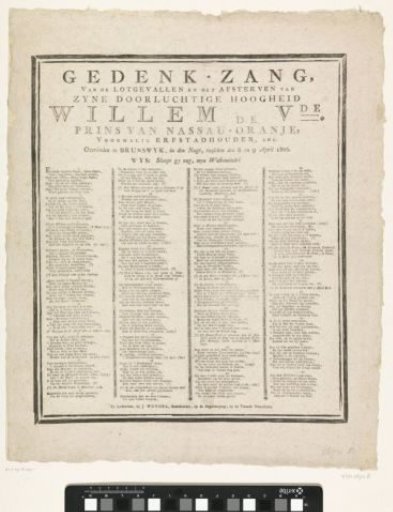 Elegy on the Death of William V, 1806