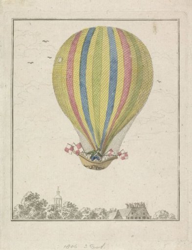 Hot air balloon of Mr. Augustin, 1806
