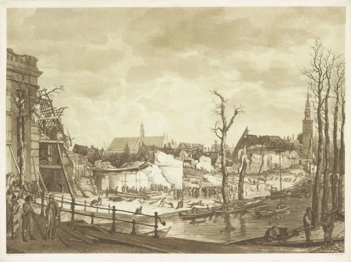 The Rapenburg in Leiden after the disaster, 1807