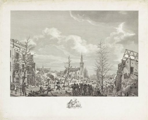 Ruins on the Rapenburg in Leiden after the disaster, 1807