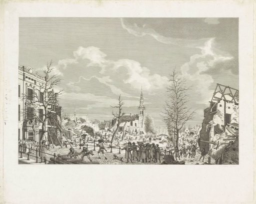 Ruins on the Rapenburg in Leiden after the disaster, 1807