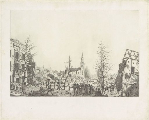 Ruins on the Rapenburg in Leiden after the disaster, 1807