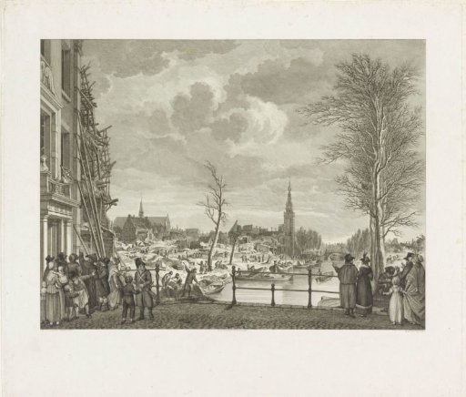 Restoration work on the Rapenburg after the disaster, 1807