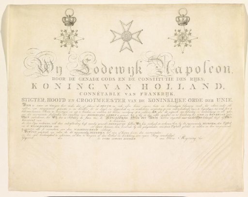 Diploma for an Appointment as Knight in the Order of the Union, ca. 1809